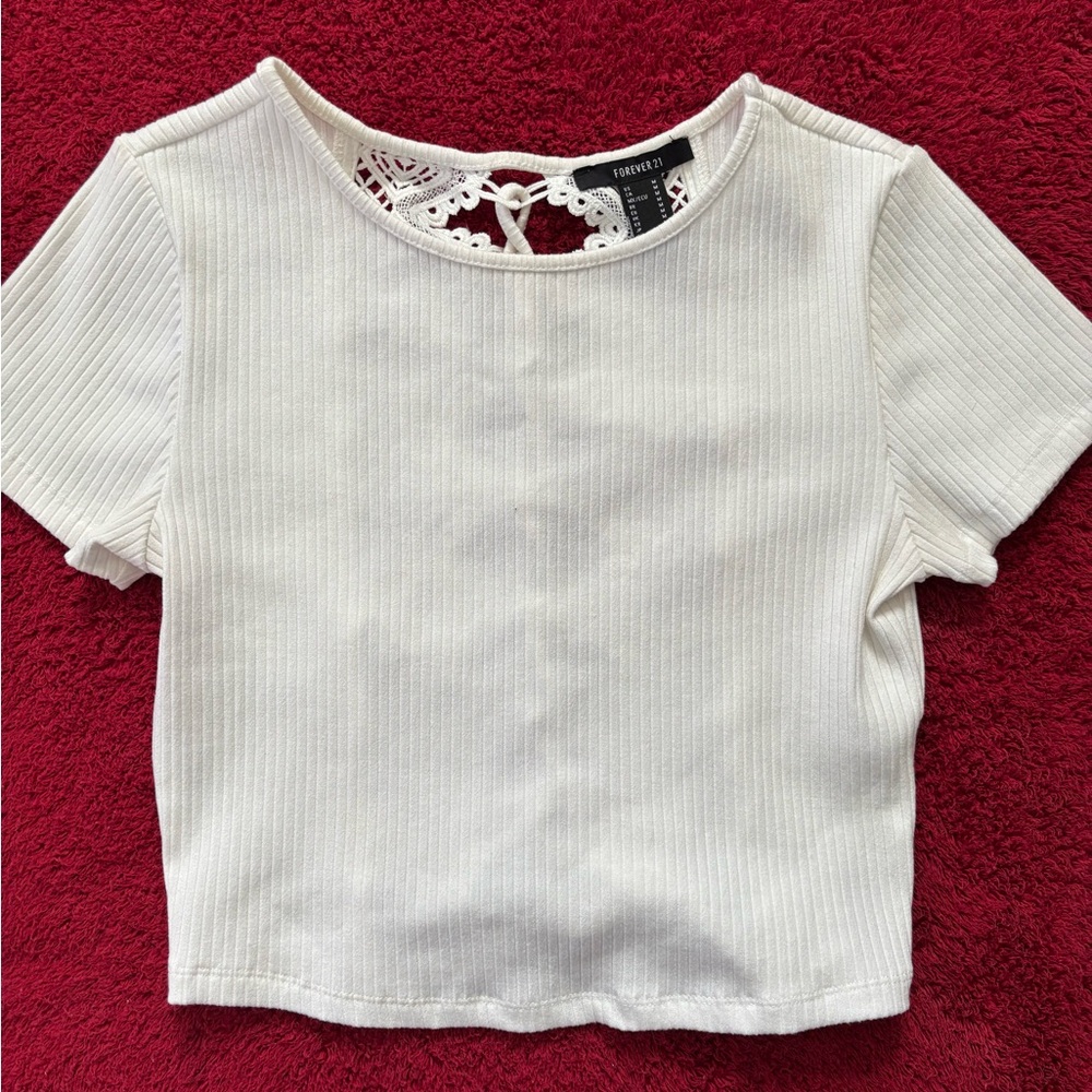 Forever 21 Lace-up Back Cropped Top